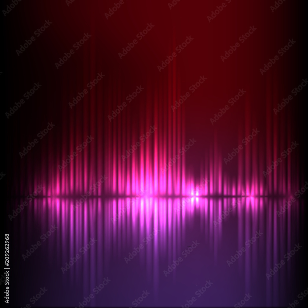 Purple-red wave abstract equalizer background. EPS10 vector.