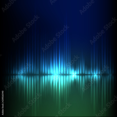 Blue-green wave abstract equalizer background. EPS10 vector.