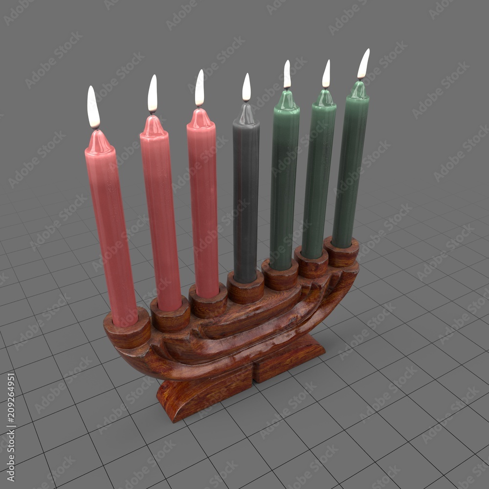 Kwanzaa candelabra Stock 3D asset Adobe Stock