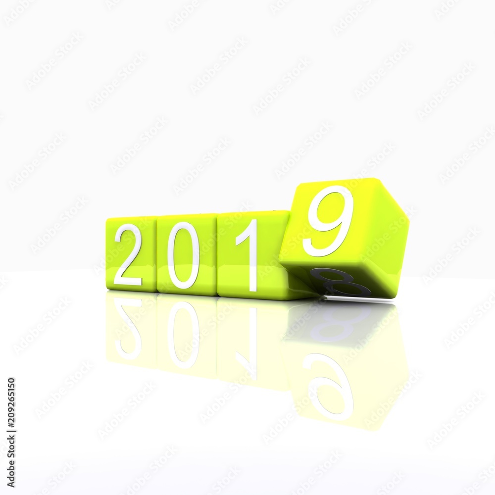 Arrivo del nuovo anno in 3D - 2019 Arrivo del nuovo anno in 3D - 2019