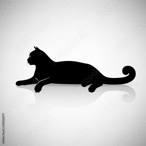 Stylized Reclining Cat