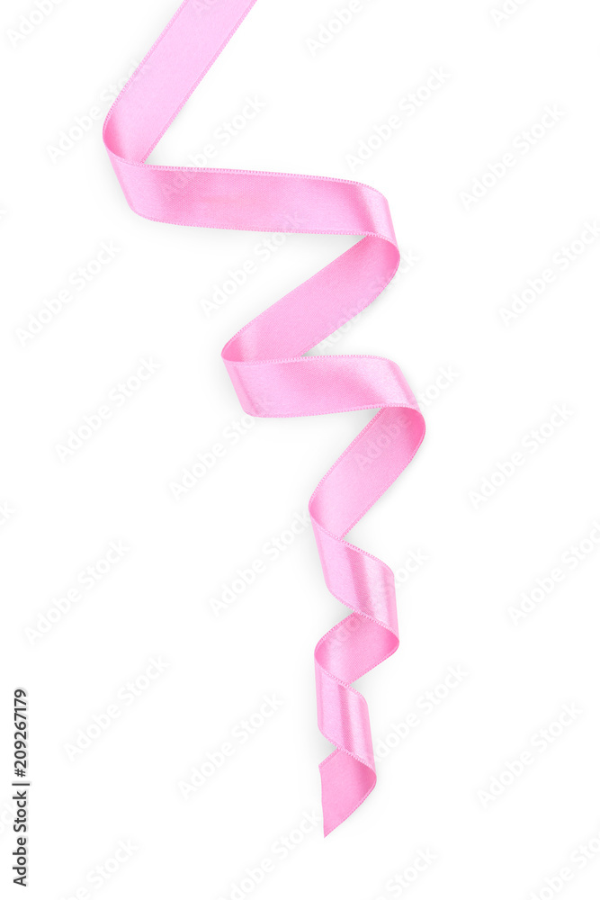 Pink ribbon isolated on white background Pink ribbon isolated on white background
