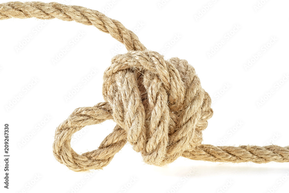 Rope isolated on white background. Loop.