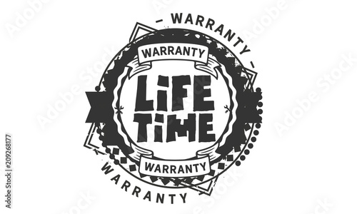 lifetime black warranty icon stamp