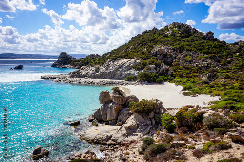 white deserted beach with turquoise clear water. La Maddalena Archipelago, Sardinia photo