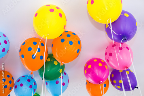 Many colored balloons
