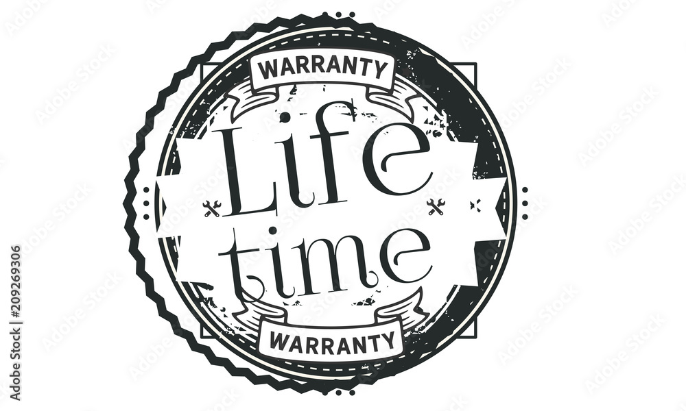 Fototapeta premium lifetime black warranty icon stamp