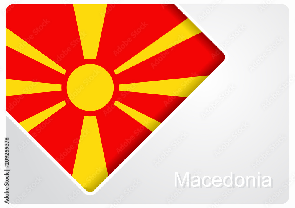 Fototapeta premium Macedonian flag design background. Vector illustration.