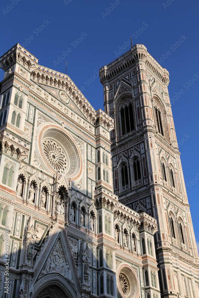 Florence Italy ornate facade of the Cathdreal also called Duomo