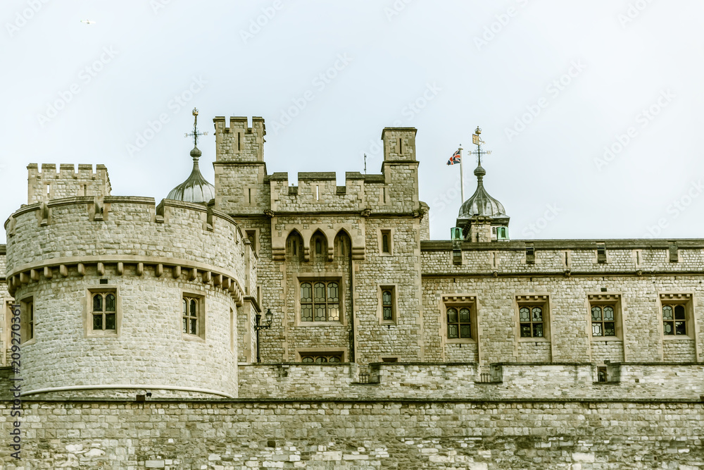 The Tower of London, seen from very close distance