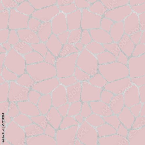Abstract geometric silver ornament. Seamless pattern
