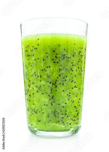 Obraz na płótnie Fresh kiwi juice isolated on white background w salonie