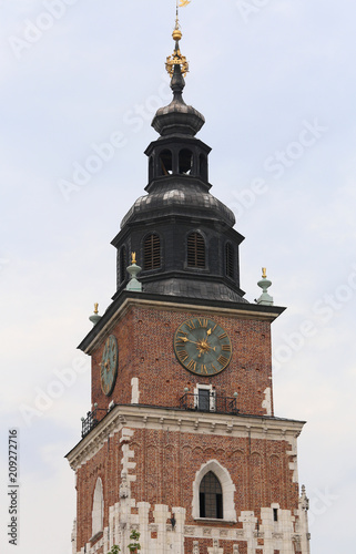 Krakow in Poland tower of the church of Santa Maria