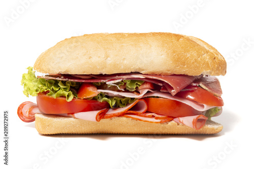 sandwich with paio sausage and ham