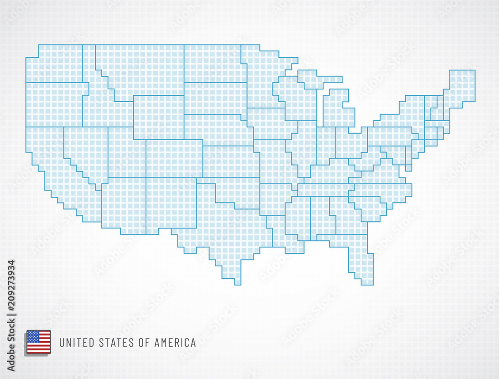 United states borders vector illustration