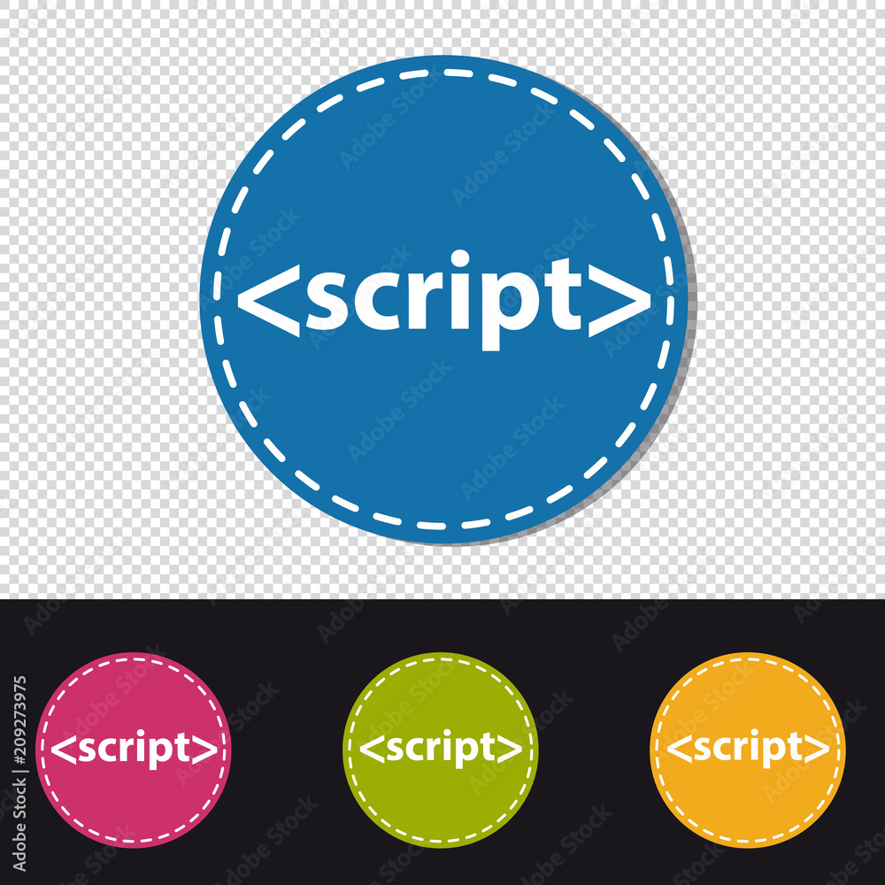 Script Icon - Programming Language Sign - Colorful Vector Illustration ...