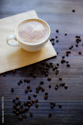 One cup of cappuccino. photo