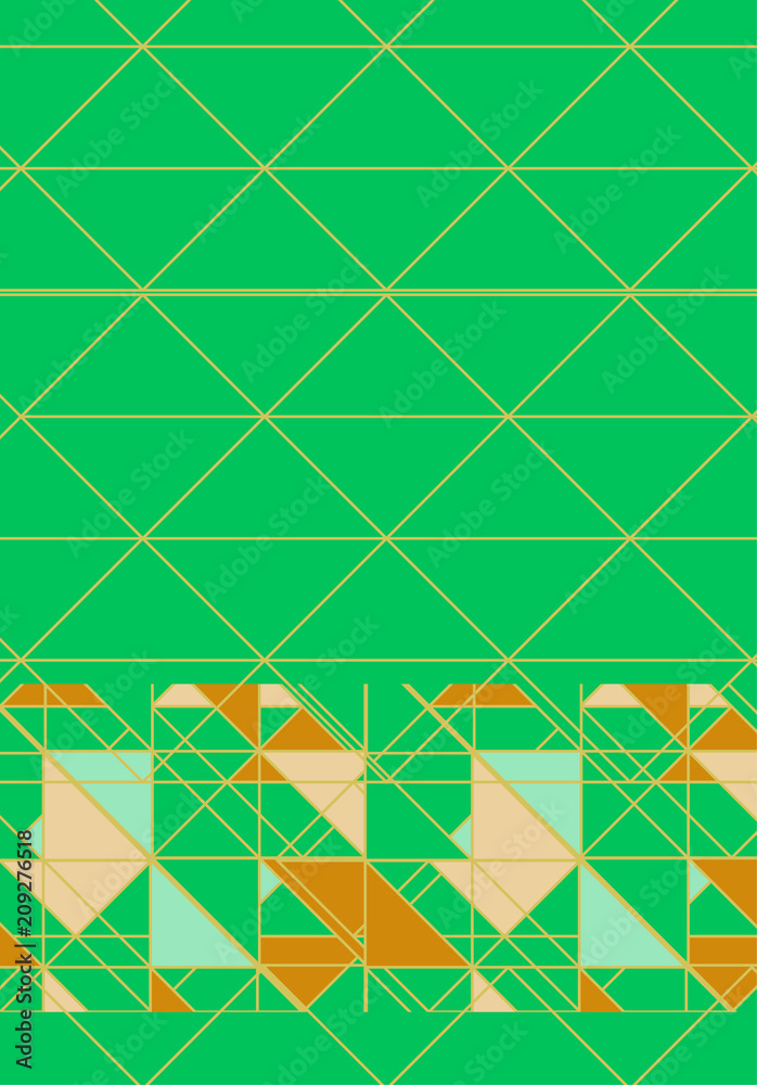Fototapeta premium Green color brochure. Design pattern. 