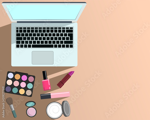 Makeup and Beauty and Laptop Computer