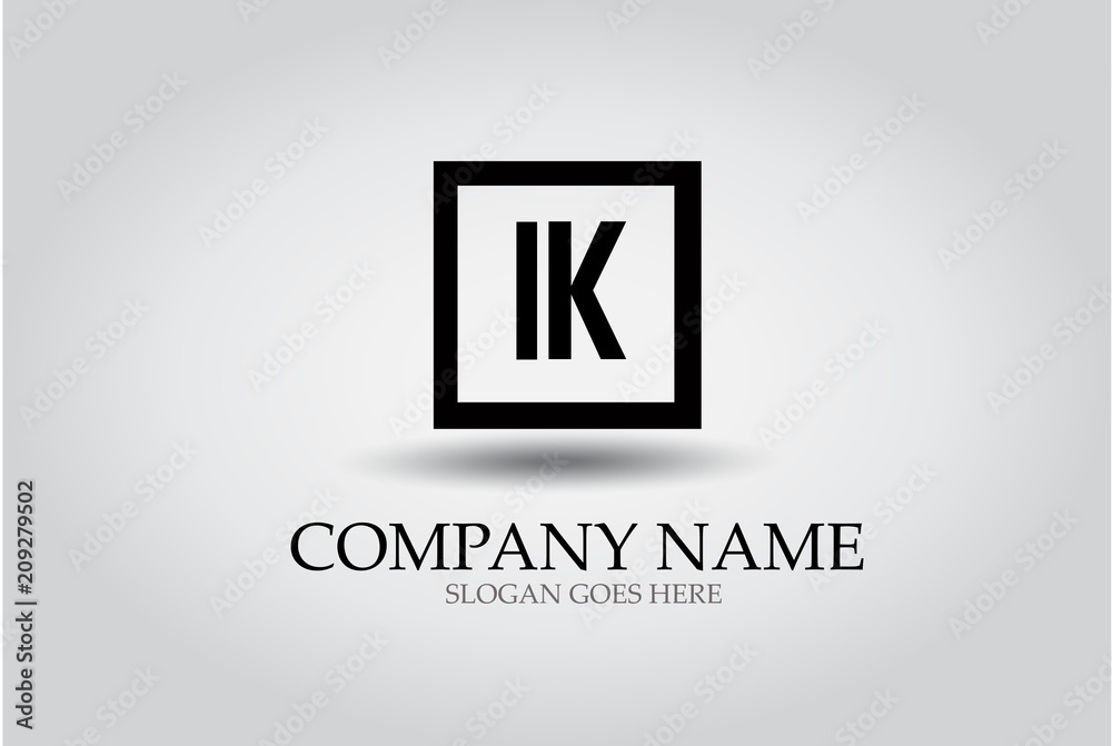 Fototapeta premium Letter K Square Icon Design Element Template