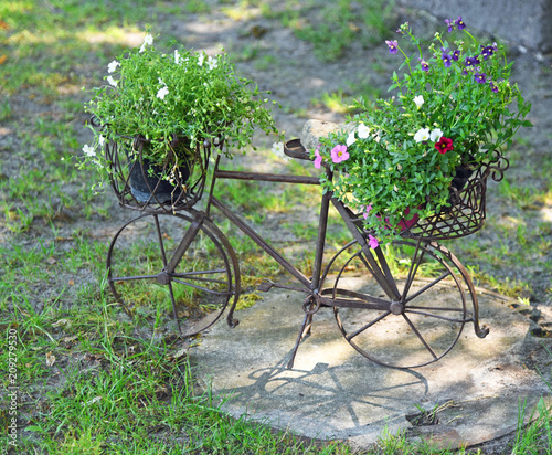 decorative miniature bike with flowers