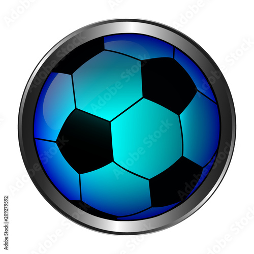 Fußball Button Blau