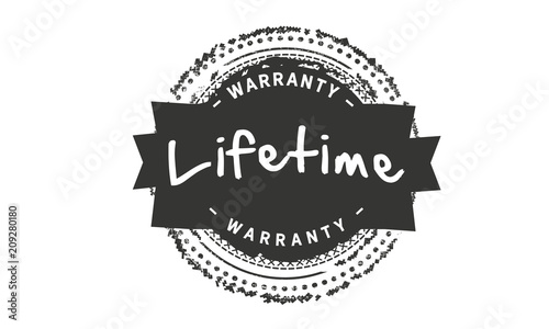 lifetime black warranty icon stamp
