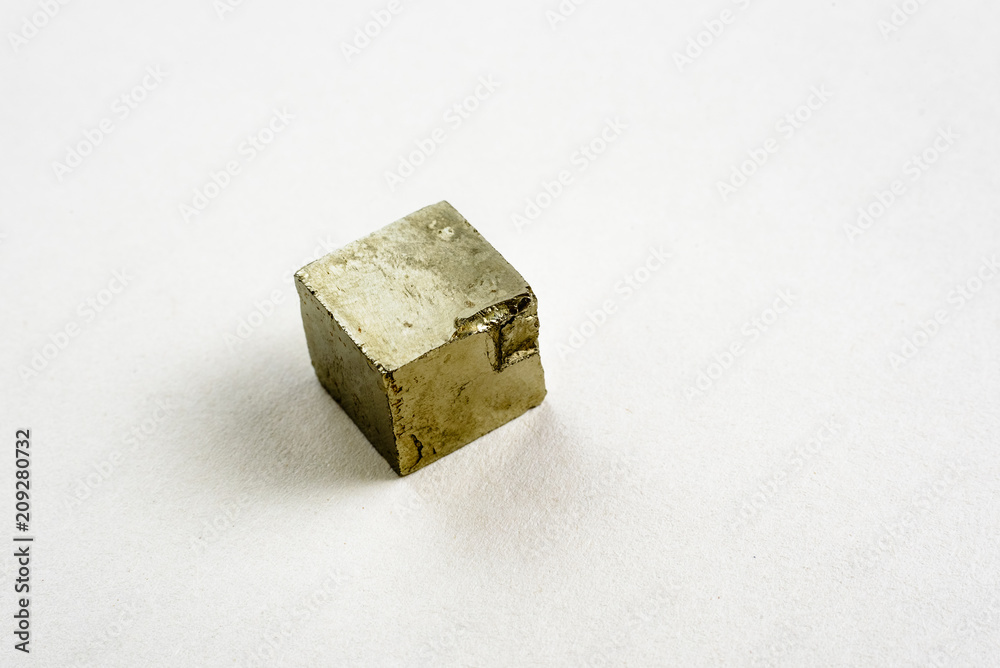 Cube of mineral pyrite Cube of mineral pyrite