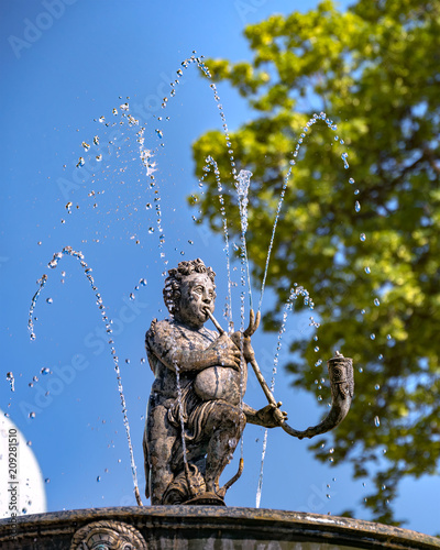 The Singing Fountain in the Garden of the Summerhouse of Queen Ann in Prague, Classic European Renaissance Style