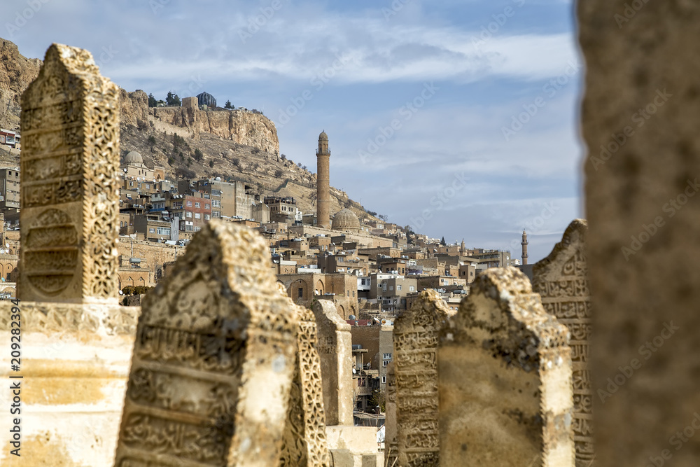 Landscape of a old city in the middle east . Mardin is a historical city in Southeastern Anatolia, Turkey.