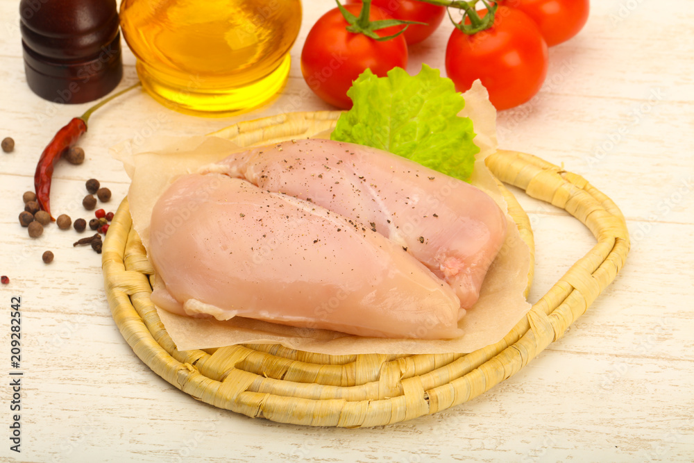 Raw chicken breast