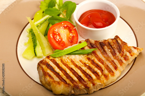 Grilled pork cutlet