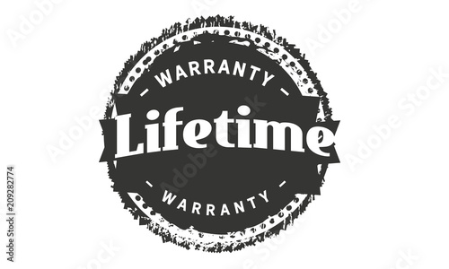lifetime black warranty icon stamp