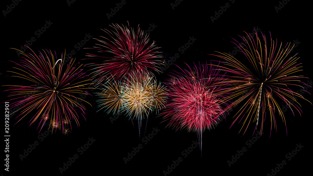 fireworks on black background