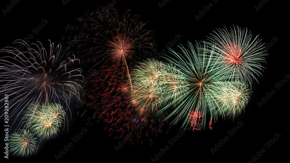 fireworks on black background fireworks on black background