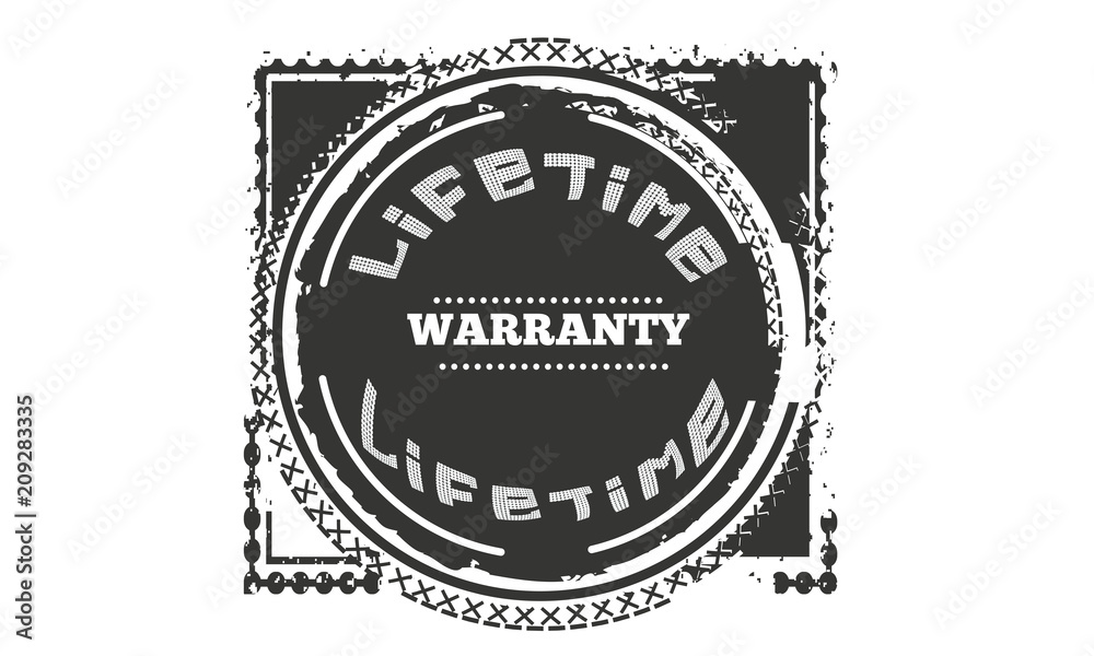 Fototapeta premium lifetime black warranty icon stamp