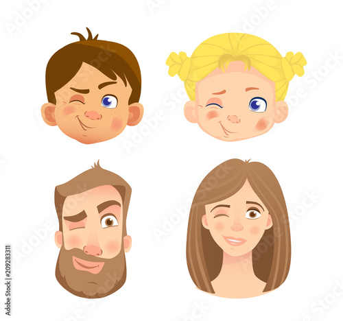 emotions of human face -set
