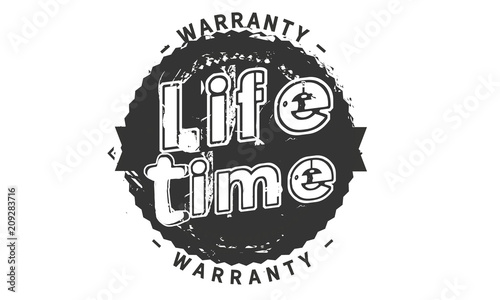 lifetime black warranty icon stamp