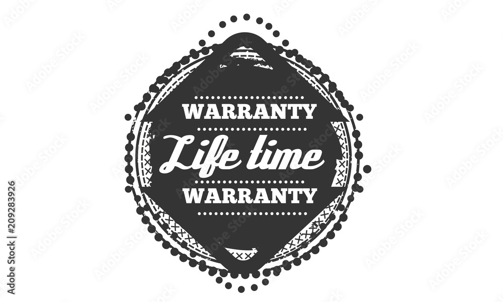 lifetime black warranty icon stamp