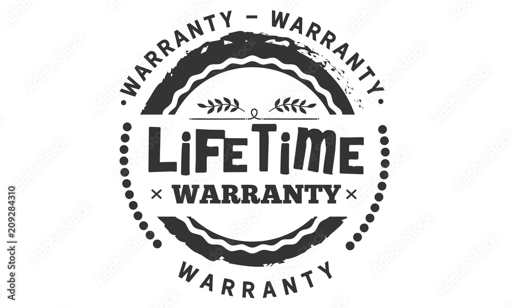 lifetime black warranty icon stamp