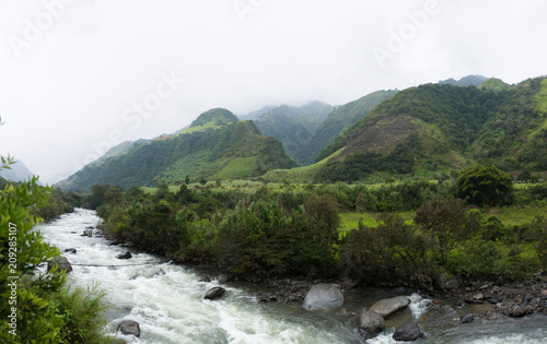 View of the Intag valley out of the Pacheco Farmhouse in Ecuador photo