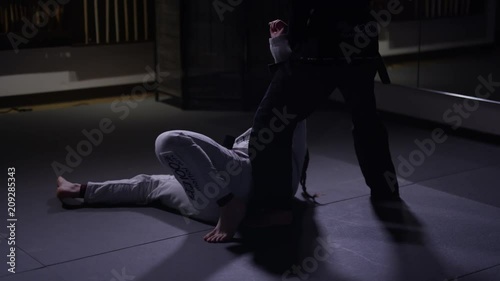 Two women sparring martial arts sport and fitness