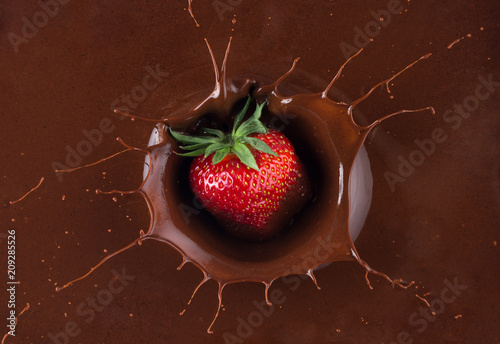 strawberry in chocolate splash