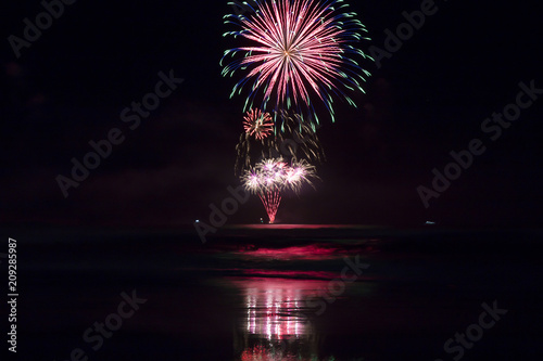 Fireworks at the Gold Coast beach photo