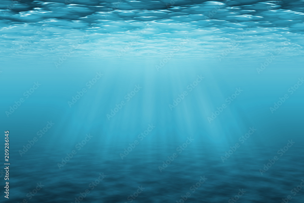 Underwater background with sun ray Underwater background with sun ray