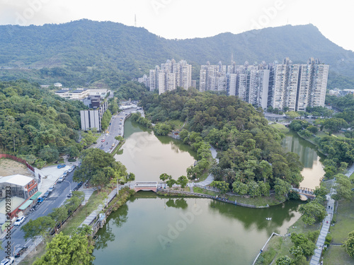 Aerial view of the beautiful landscape of Nangang Park
