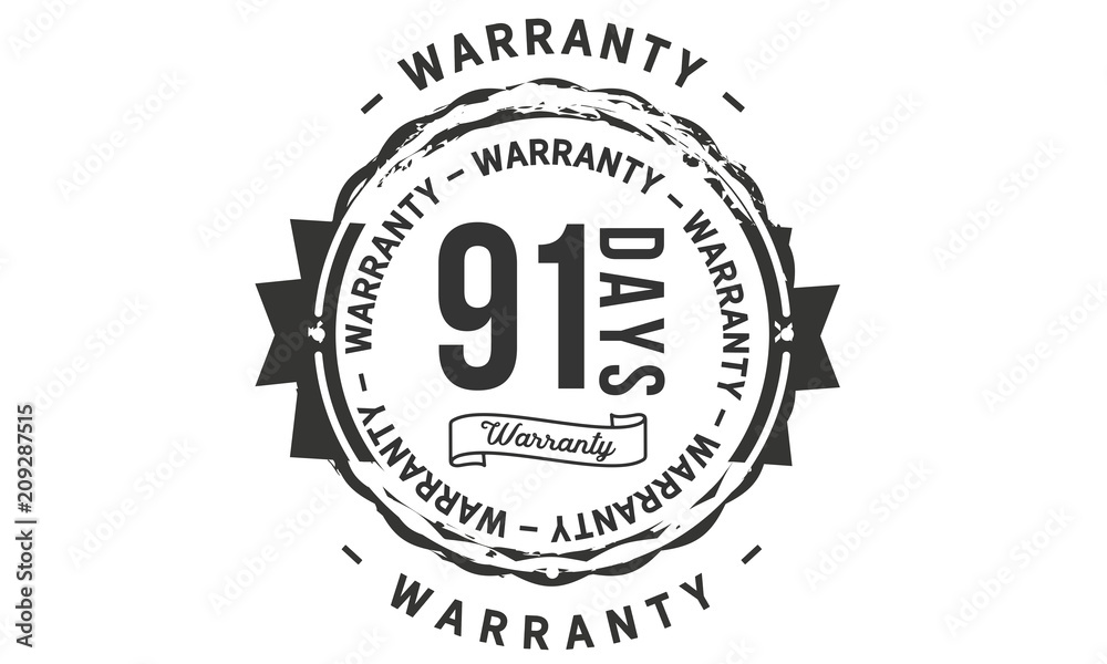 91 days warranty icon stamp