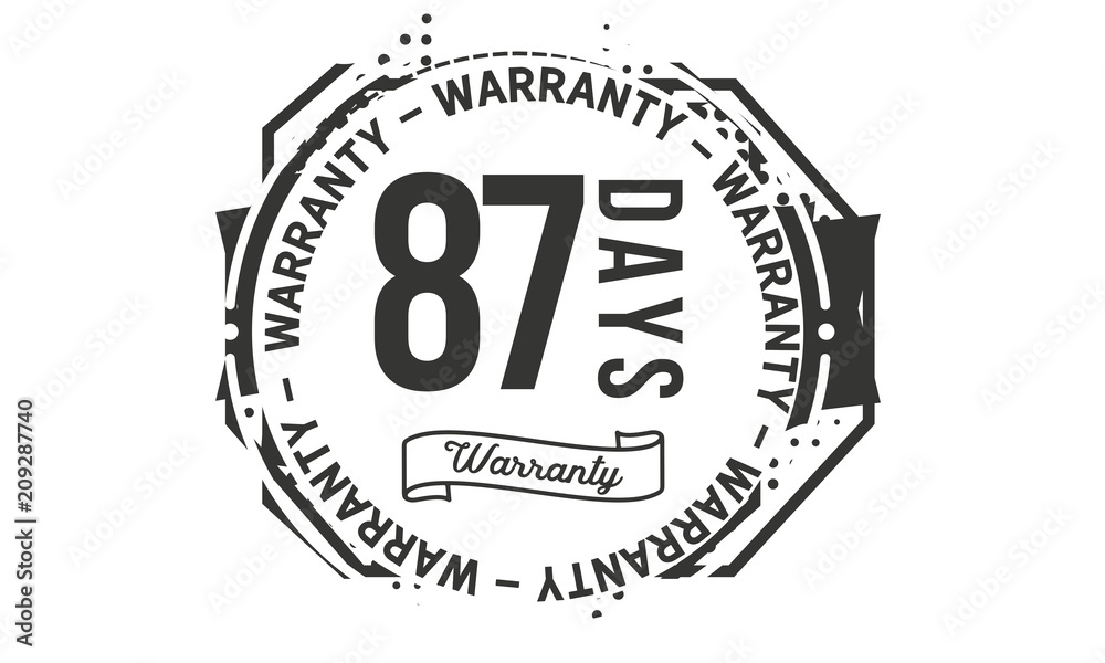 87 days warranty icon stamp