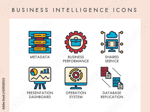 Business intelligence icons