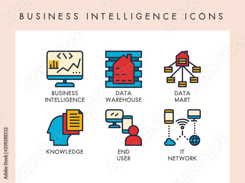Business intelligence icons